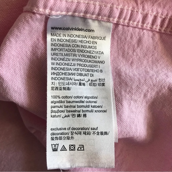 Calvin Klein Jeans Bubblegum Pink Button Down Shirt, L - Picture 4 of 5